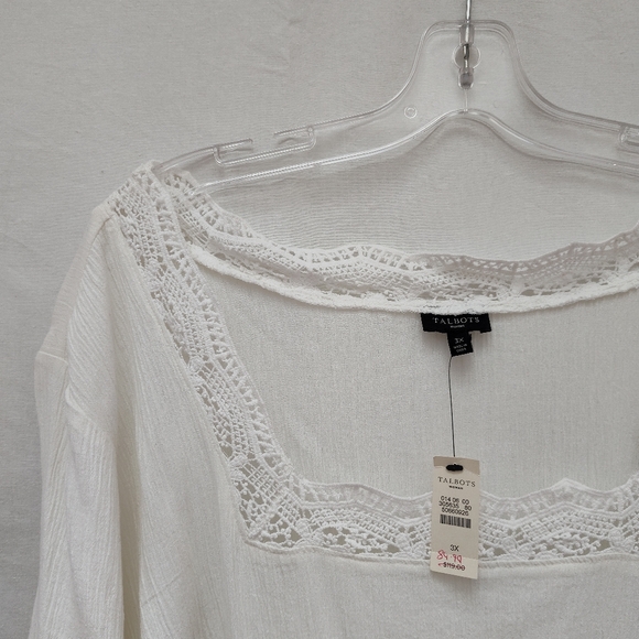 NEW Talbots Shift Dress Swim Coverup plus size 3X white new crochet cotton - Picture 6 of 15